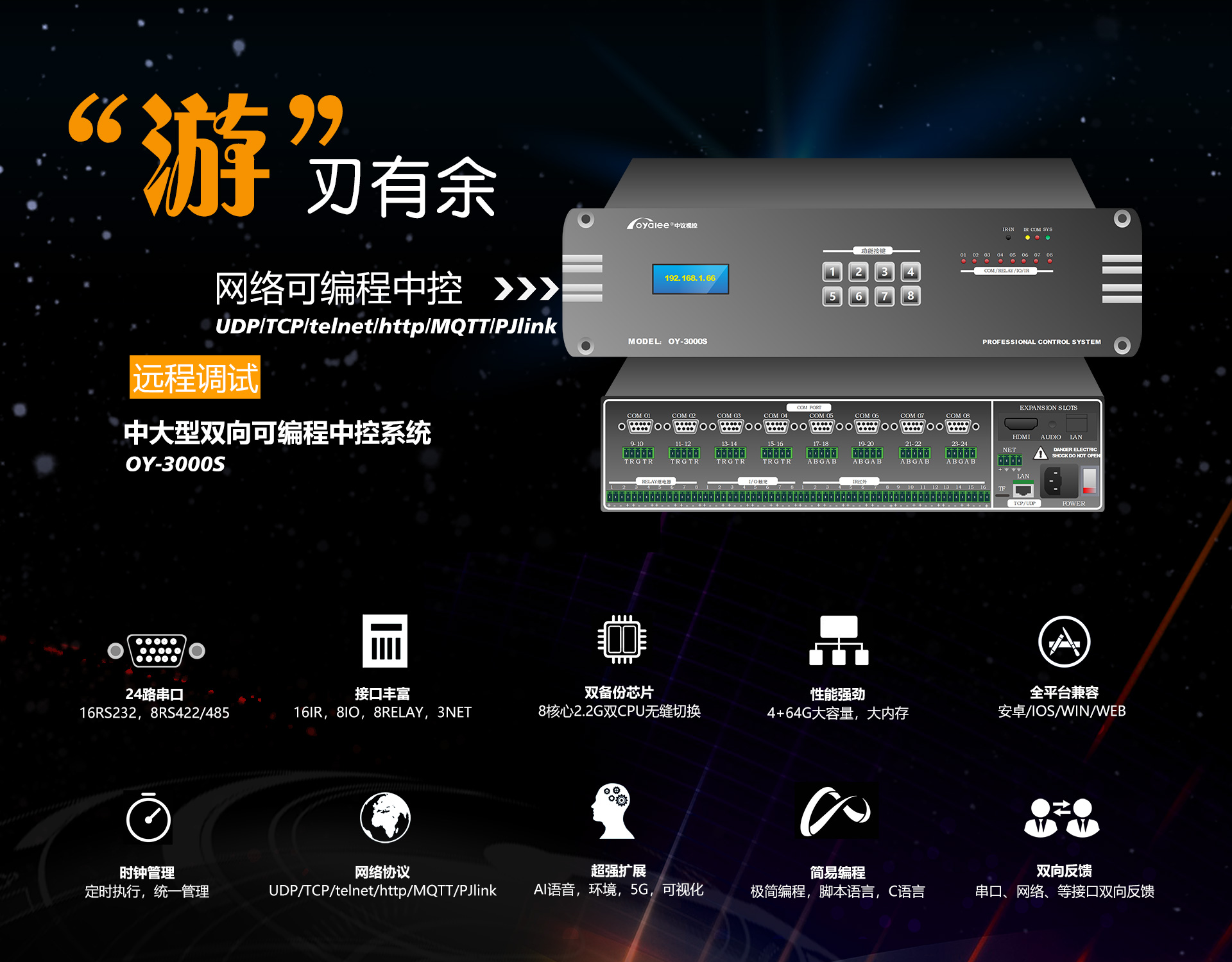 OY-3000s双向网络可编程中央控制系统